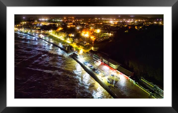  Filey Seafront at Night: Yorkshire coast Framed Mounted Print by Tim Hill