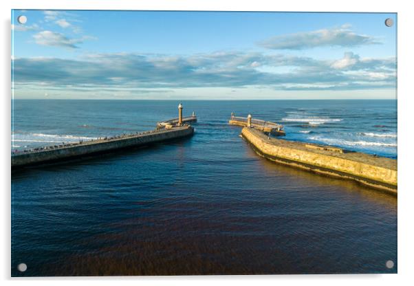 Whitby Harbour Walls Acrylic by Apollo Aerial Photography