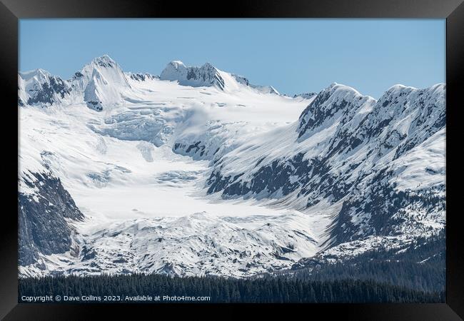 Snow Covered Glacier above the Harvard Arm in College Fjord, Alaska, USA Framed Print by Dave Collins