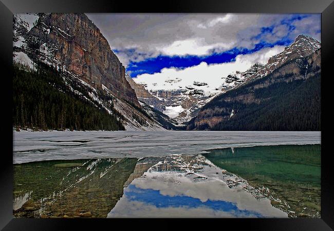 Lake Louise Victoria Glacier Banff National Park Alberta Canada Framed Print by Andy Evans Photos