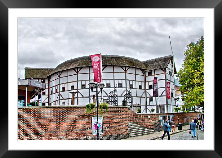 The Globe Theatre Framed Mounted Print by Dawn O'Connor