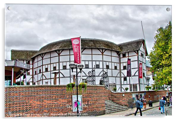The Globe Theatre Acrylic by Dawn O'Connor