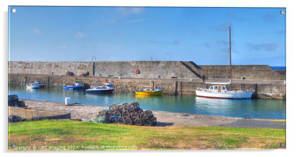 Portsoy Harbour Abberdeenshire Scotland Spring Morning Light  Acrylic by OBT imaging