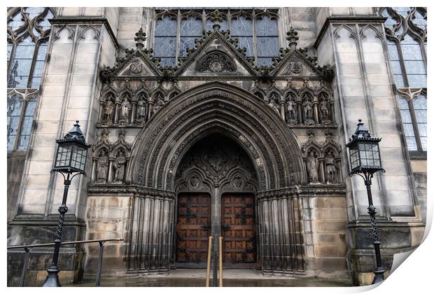 St Giles Cathedral West Doorway In Edinburgh Print by Artur Bogacki