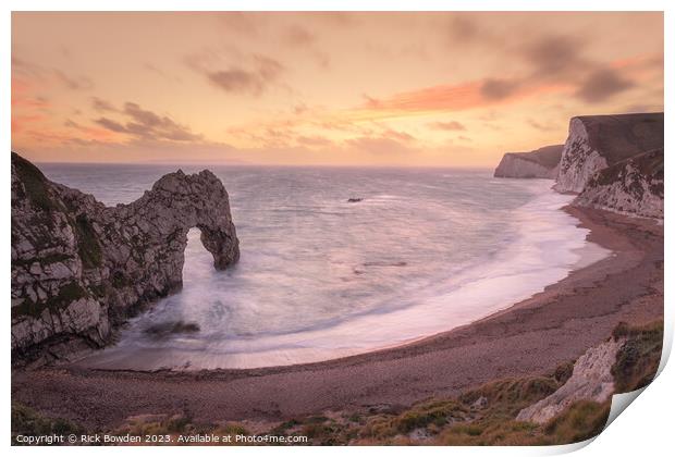 Durdle Door Sunset Print by Rick Bowden