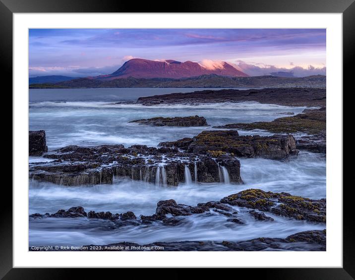 Glowing Mountain Framed Mounted Print by Rick Bowden