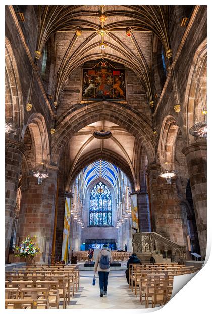 Interior of St Giles Cathedral in Edinburgh Print by Artur Bogacki