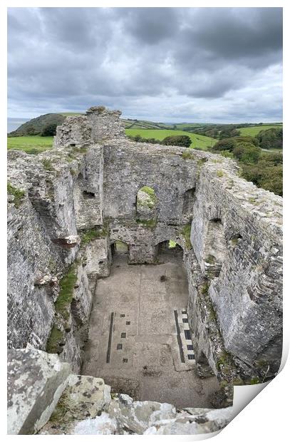 Llansteffan castle Print by Rachael Hood