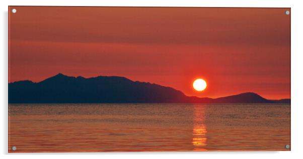 A Scottish sunset, Arran mountains and a setting sun Acrylic by Allan Durward Photography