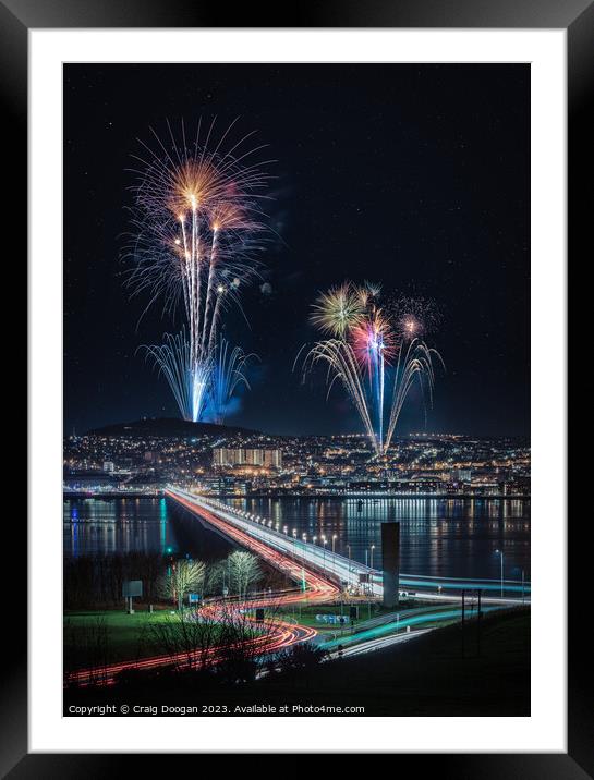 Dundee Fireworks Framed Mounted Print by Craig Doogan