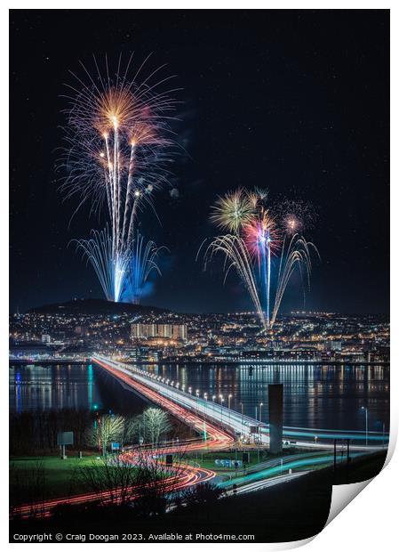 Dundee Fireworks Print by Craig Doogan
