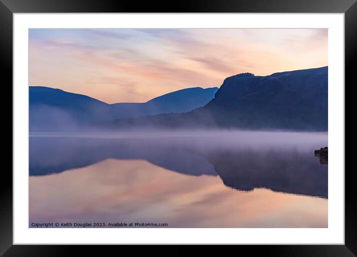 Morning mist on Derwent Water Framed Mounted Print by Keith Douglas