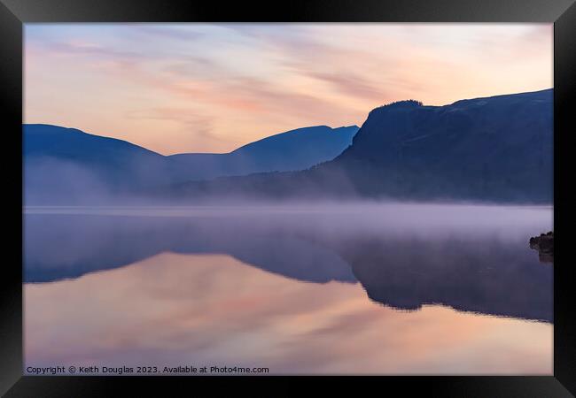 Morning mist on Derwent Water Framed Print by Keith Douglas