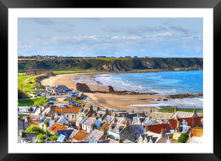 Cullen Beach & Golf Club House Morayshire Scotland Framed Mounted Print by OBT imaging