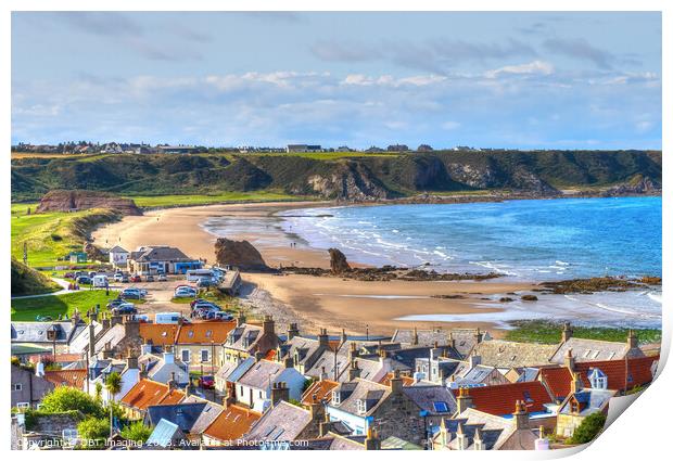 Cullen Beach & Golf Club House Morayshire Scotland Print by OBT imaging