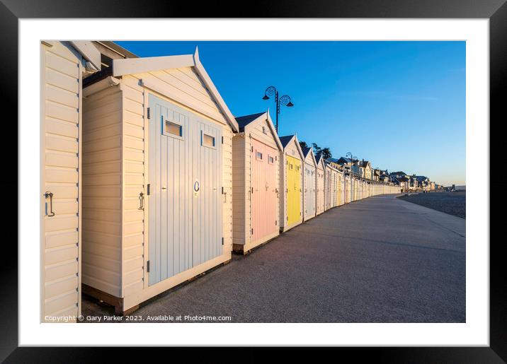 Colourful beach huts Framed Mounted Print by Gary Parker