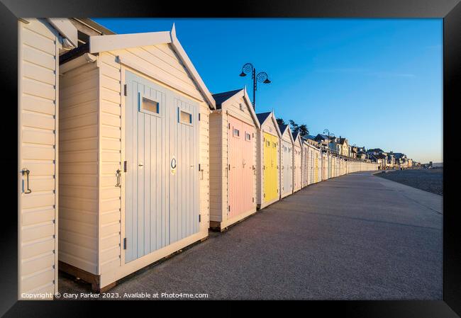 Colourful beach huts Framed Print by Gary Parker