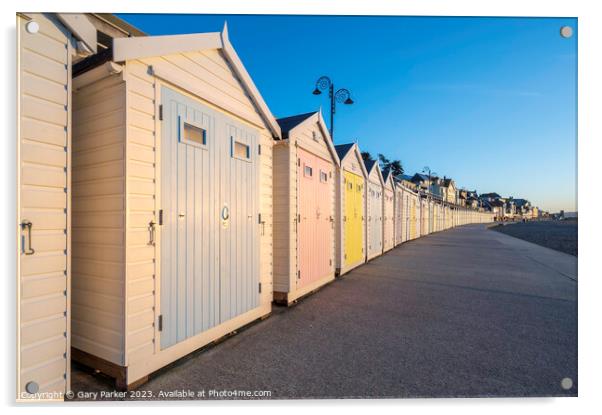 Colourful beach huts Acrylic by Gary Parker