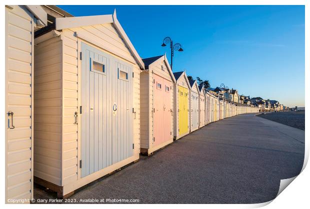 Colourful beach huts Print by Gary Parker