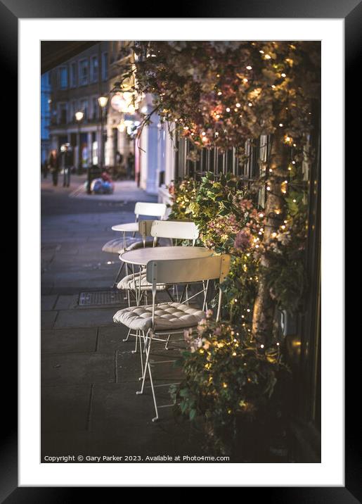 Bistro tables Framed Mounted Print by Gary Parker