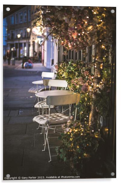 Bistro tables Acrylic by Gary Parker