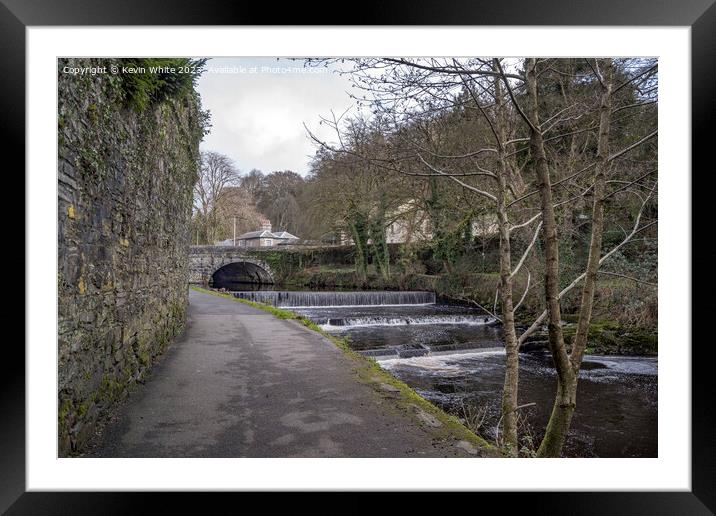 Tavistock winter river walk Framed Mounted Print by Kevin White