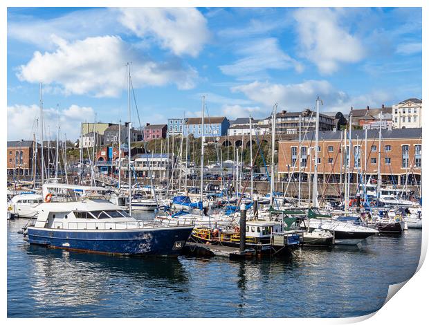 Milford Marina, Milford Haven, Pembrokeshire. Print by Colin Allen