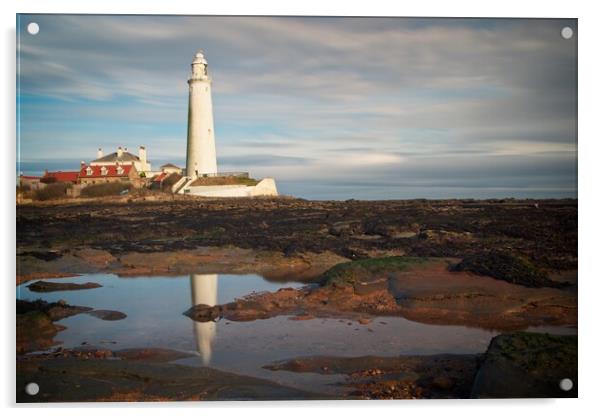 St Marys Lighthouse, Whitley Bay Acrylic by Rob Cole