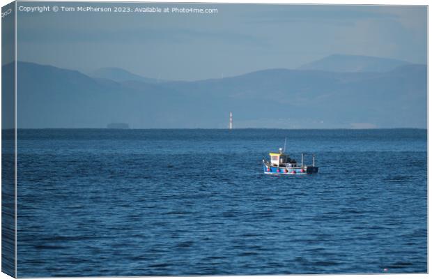 Lone Fishing Boat on the Moray Firth Canvas Print by Tom McPherson