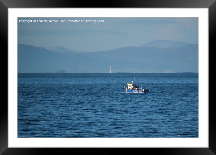 Lone Fishing Boat on the Moray Firth Framed Mounted Print by Tom McPherson