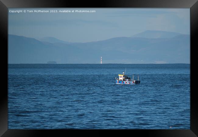 Lone Fishing Boat on the Moray Firth Framed Print by Tom McPherson