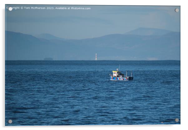 Lone Fishing Boat on the Moray Firth Acrylic by Tom McPherson