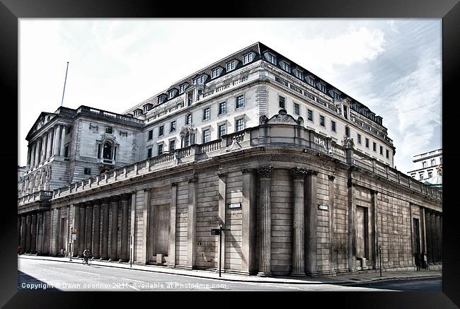 The Bank of England Framed Print by Dawn O'Connor