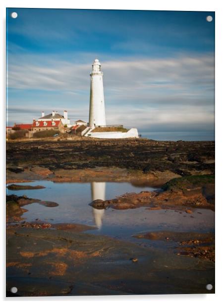 St Marys Lighthouse, Whitley Bay Acrylic by Rob Cole