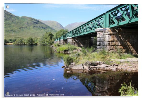 Loch Awe Railway Bridge Acrylic by Jane Braat