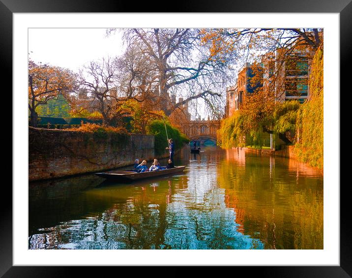 Punt on the River Cam Framed Mounted Print by Simon Hill
