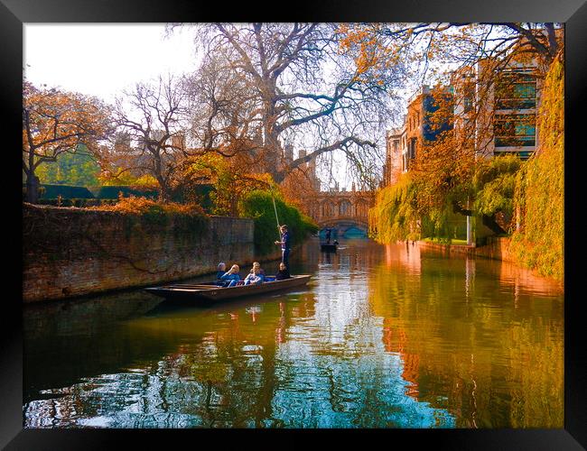 Punt on the River Cam Framed Print by Simon Hill