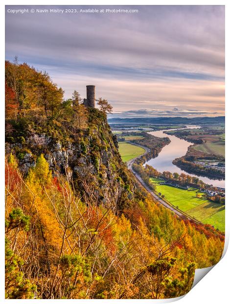 Autumn Colours and Kinnoull Hill  Print by Navin Mistry