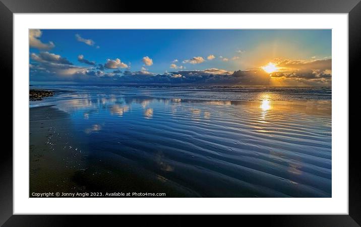 Cold Ripples and burning sun  Framed Mounted Print by Jonny Angle