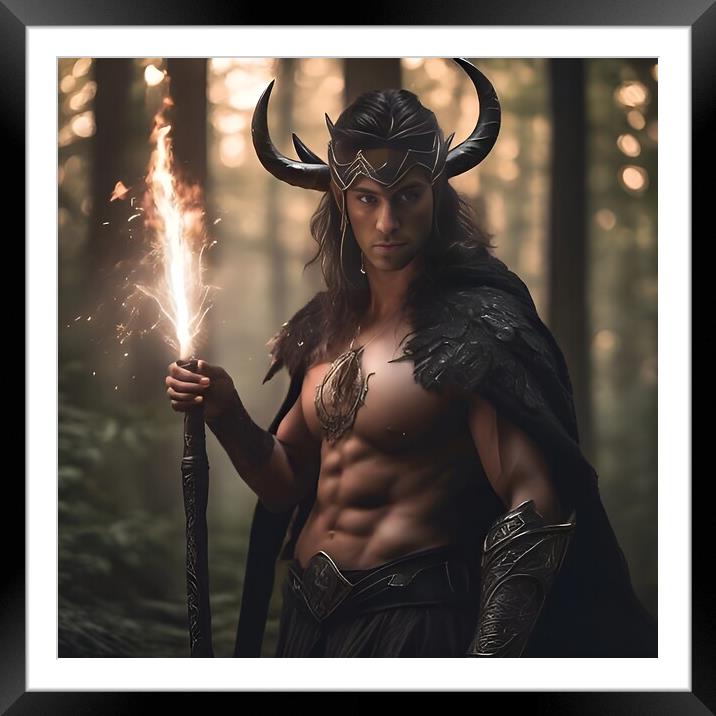Pagan Warrior Framed Mounted Print by Scott Anderson