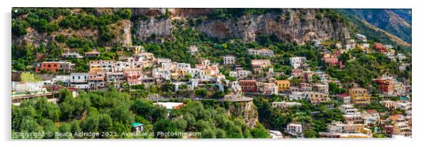Panoramic view of Positano  Acrylic by Beata Aldridge