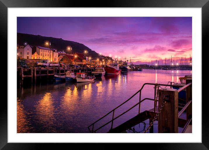 Dawn at Scarborough Harbour Framed Mounted Print by Tim Hill