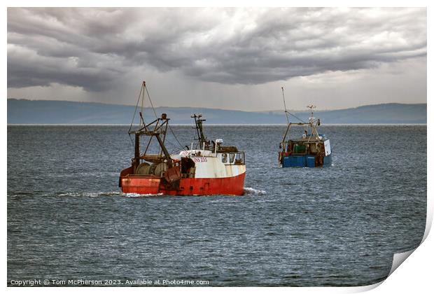 Moray Firth Fishing boats Print by Tom McPherson