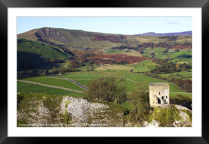 Peveril Castle And Mam Tor. Hope Valley. Framed Mounted Print by Darren Burroughs