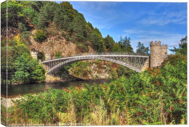 Craigellachie Bridge River Spey Morayshire Scotland Thomas Telford 1814  Canvas Print by OBT imaging