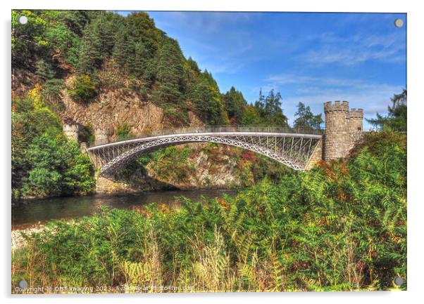 Craigellachie Bridge River Spey Morayshire Scotland Thomas Telford 1814  Acrylic by OBT imaging