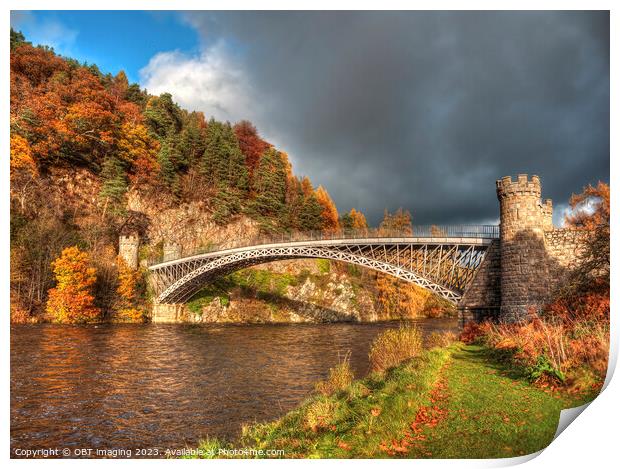 Craigellachie Bridge River Spey Moray Highland Scotland 1814 Thomas Telford Print by OBT imaging