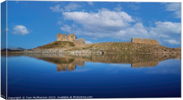 Scottish Castle by Loch Canvas Print by Tom McPherson