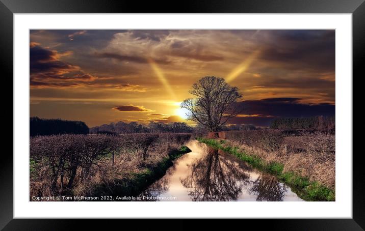 Down by the River at Sunset Framed Mounted Print by Tom McPherson