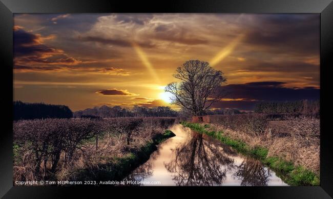 Down by the River at Sunset Framed Print by Tom McPherson